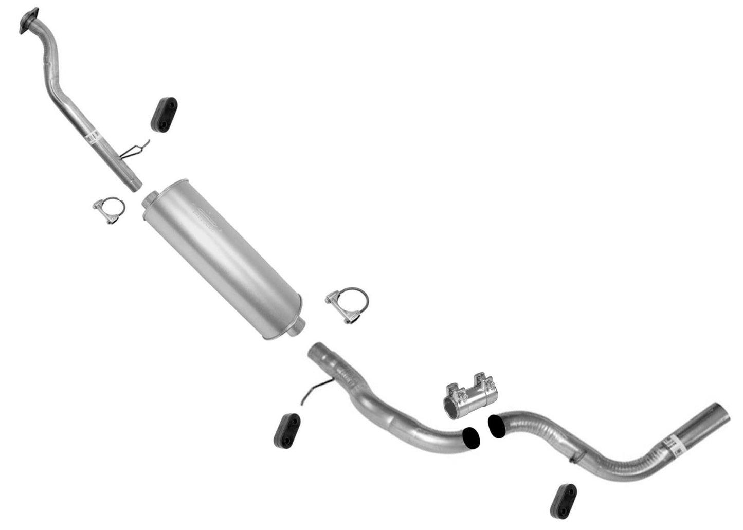 Silenciador de tubo, sistema de escape para Silverado 1500 2002-06 con distancia entre ejes de 133"