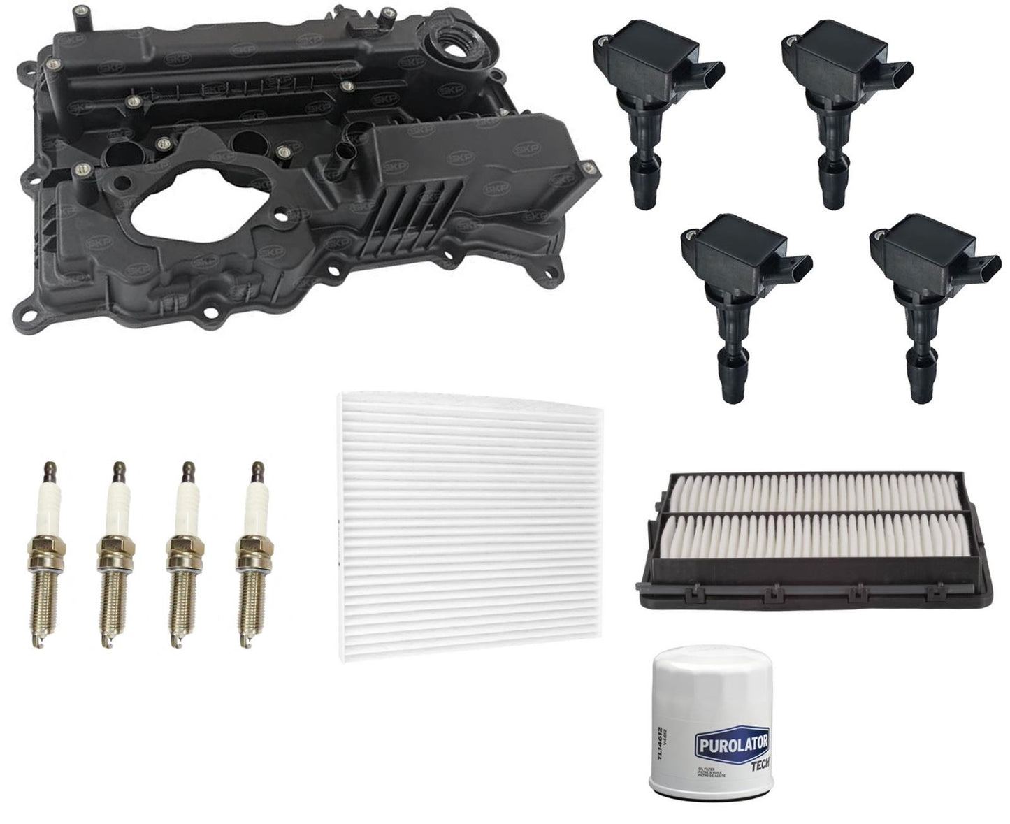 Valve Cover Ignition Coils Spark Plugs & Filters For Santa Fe Sport 2.4L 17-18