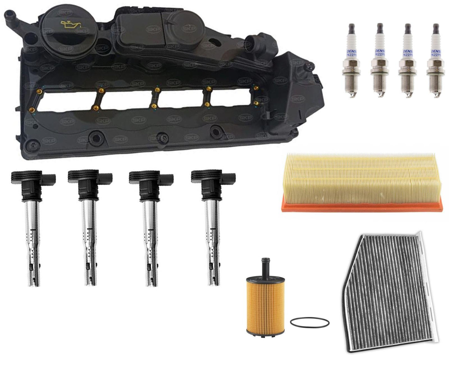Valve Cover Ignition Coils Spark Plugs & Filters For Audi A3 Diesel 2.0L 10-13