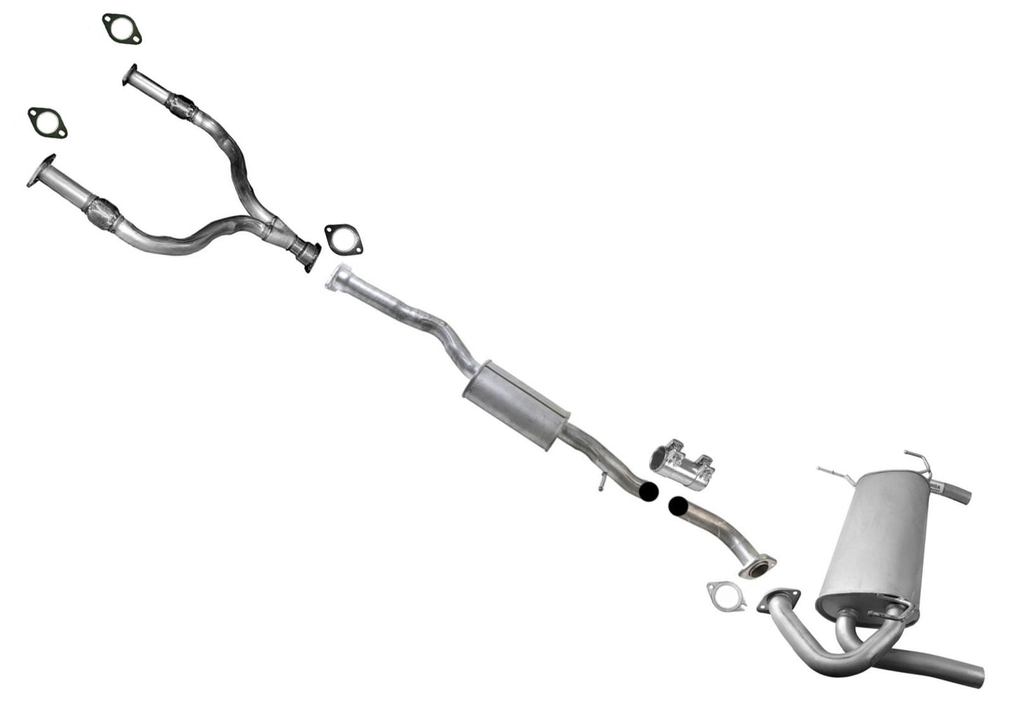 Y Pipe Resonator Pipe Rear Muffler Exhaust System for Infiniti FX35 2003-2004