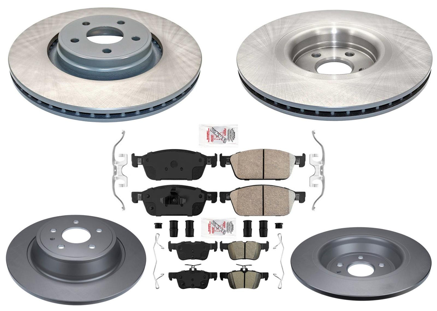 Coated Disc Brake Rotors & Brake Pads for Lincoln MKC 2015 2016 2017 2018 2019