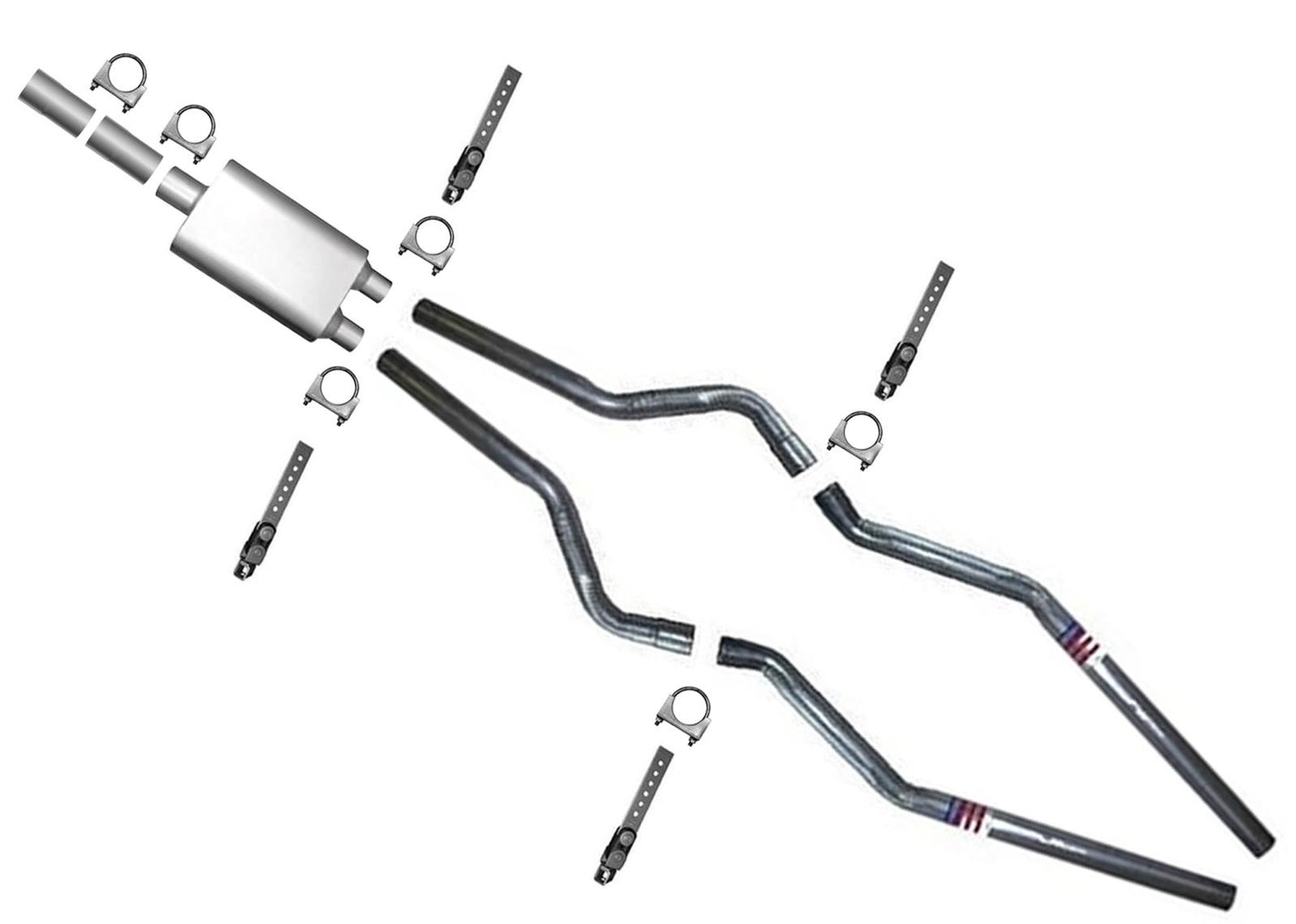 2006-2007 Dodge Ram 1500 Dynomax Silenciador Tubos de escape dobles con tubo de extensión