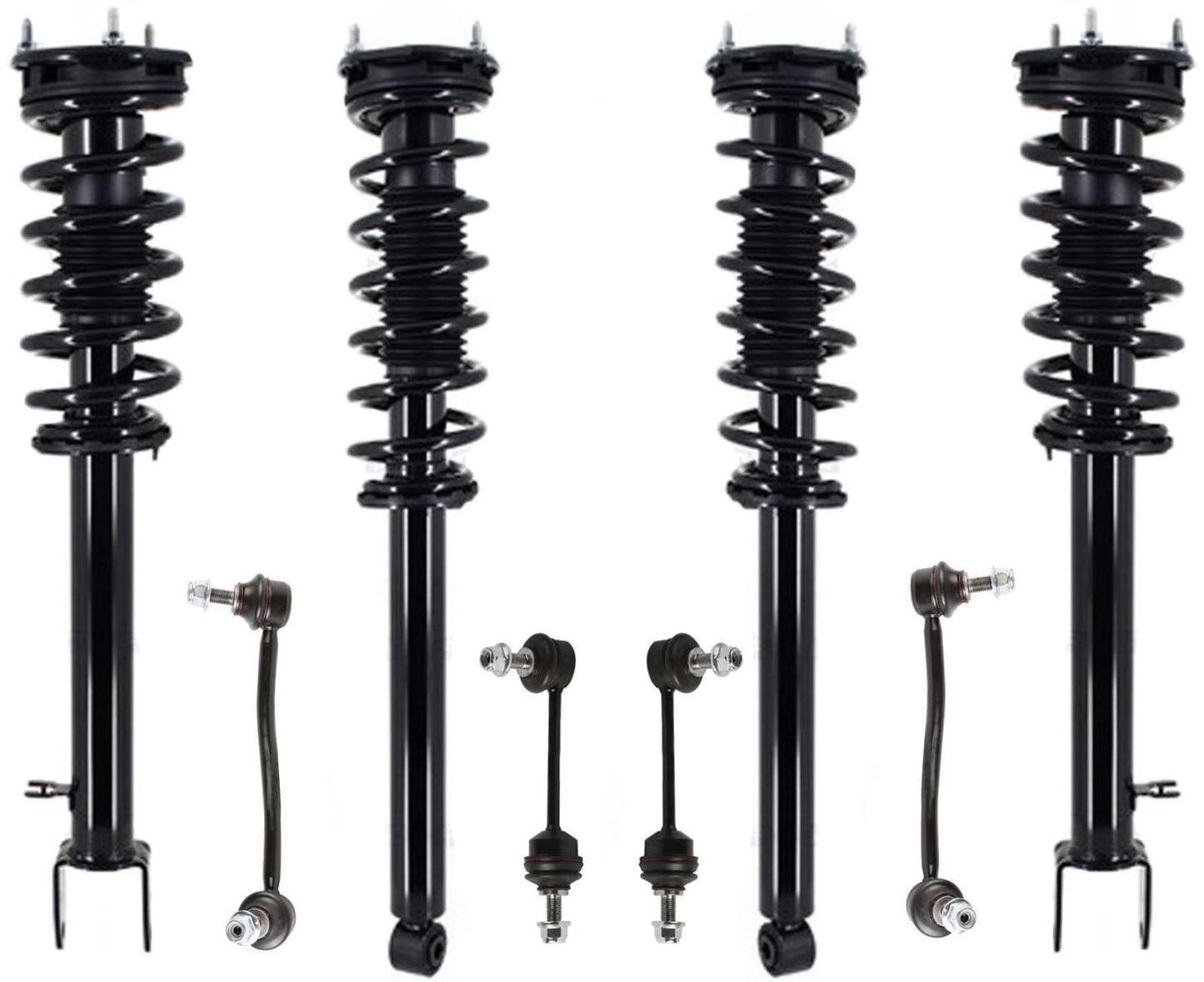 Front & Rear Complete Struts & Links For Tesla S 2012-2016 Rear Wheel Drive