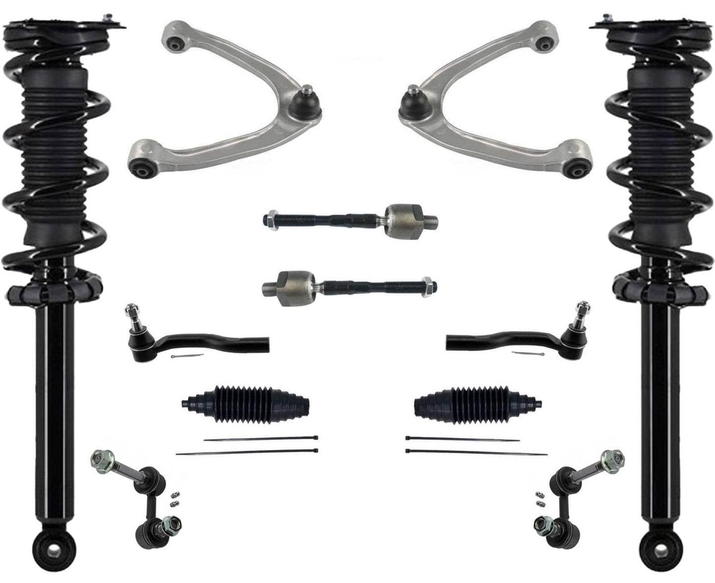 Front Struts Upper Control Arms Tie Rods & Links For Q50 14 15 Rear Wheel Drive