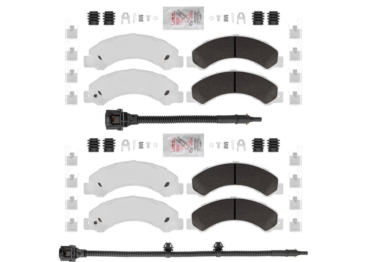 Front & Rear Galvanized Brake Pads with Wear Sensor for Hino 155 2012-2020