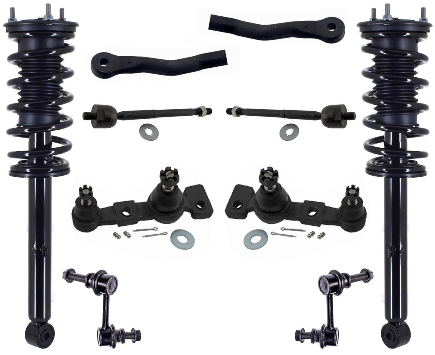 Front Struts Ball Joints Tie Rods & Links For GS350 2007-2011 Rear Wheel Drive