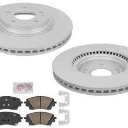 Front GEO Coated Disc Brake Rotors & Brake Pads for Hyundai Kona 2024-2025 1.6L