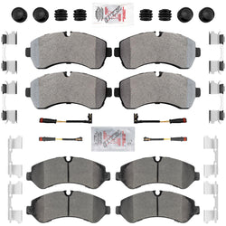 Front & Rear Disc Brake Pads for Sprinter 3500 19-24 Manual Parking Brake System