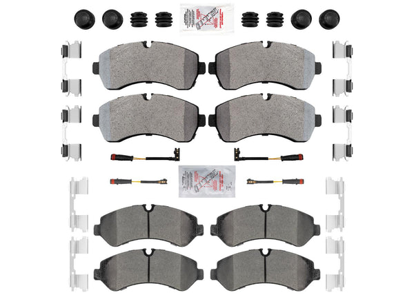Front & Rear Disc Brake Pads for Sprinter 3500 19-24 Manual Parking Brake System