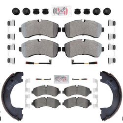 Front & Rear Disc Brake Pads for Sprinter 3500 19-24 Manual Parking Brake System