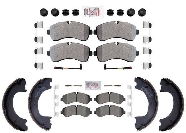 Front & Rear Disc Brake Pads for Sprinter 3500 19-24 Manual Parking Brake System