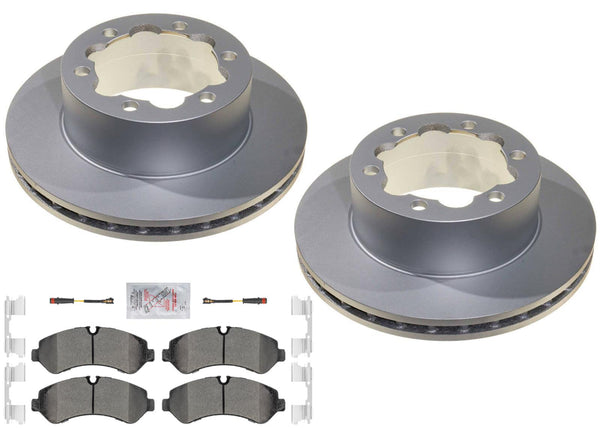 Rear Vented Disc Brake Rotors & Pads for Sprinter 3500 19-23 Manual Parking