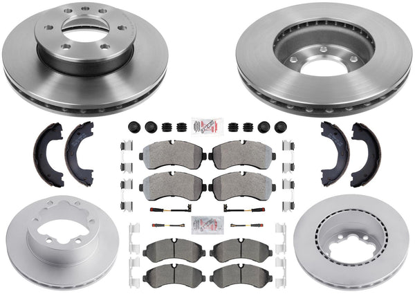 Vented Disc Brake Rotors & Pads for Sprinter 3500 19-23 Manual Parking