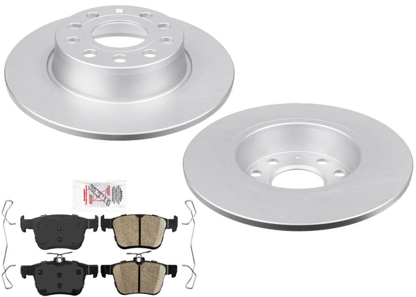 Rear Coated Disc Brake Rotors & Ceramic Pads for Volkswagen Taos 2022-2025 AWD