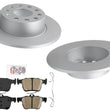 Rear Coated Disc Brake Rotors Ceramic Pads for Volkswagen Taos FWD 2022-2025