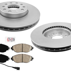 Front Coated Brake Rotors Ceramic Pads for Volkswagen Gli GLI 2.0L 2019-2025