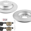 Rear Coated Disc Brake Rotors Ceramic Pads for Volkswagen Gli GLI 2.0L 2019-2025