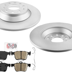 Rear Coated Disc Brake Rotors Ceramic Pads for Volkswagen Gli GLI 2.0L 2019-2025