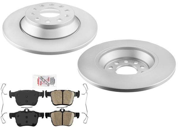 Rear Coated Disc Brake Rotors Ceramic Pads for Volkswagen Gli GLI 2.0L 2019-2025