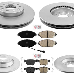 Coated Disc Brake Rotors Ceramic Pads for Volkswagen GLI 2019-2025 2.0L