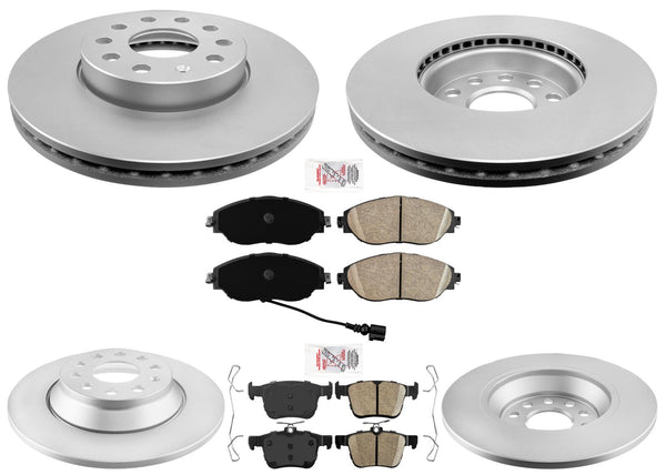 Coated Disc Brake Rotors Ceramic Pads for Volkswagen GLI 2019-2025 2.0L