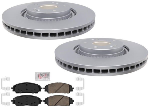 Front Coated Disc Brake Rotors & Brake Pads For Kia Carnival 2022 2023 2024 2025