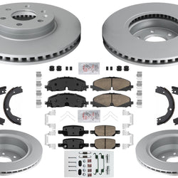 Front & Rear Coated Brake Rotors & Brake Pads For Chevrolet Colorado 2021-2022
