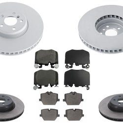 F&R Coated Disc Brake Rotors Pads For BMW 430i M Sport 348MM 2021 2022 2023 2025