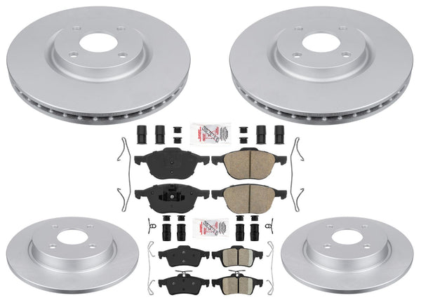 Coated Disc Brake Rotors, Brake Pads & Hardware for Ford EcoSport 2018-2022 AWD
