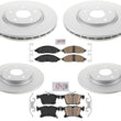Coated Brake Rotors Brake Pads For Chrysler Pacifica 2020-2024 All Wheel Drive