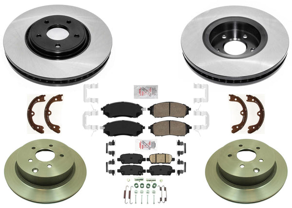 Front & Rear Performance Carbon Disc Brake Rotors Pads for Infiniti FX37 2013