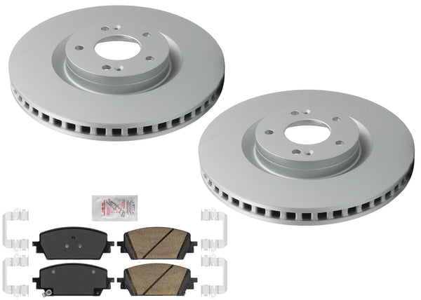 Front GEO Coated Disc Brake Rotors & Pads for Hyundai Santa Fe 2.5L SEL 21-25