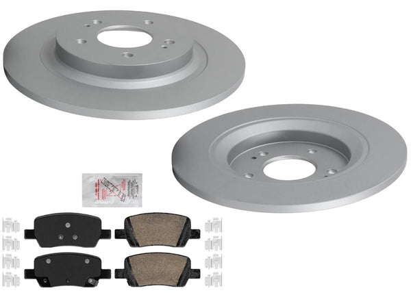 Rear GEO Coated Disc Brake Rotors & Pad for Hyundai Santa Fe 2.5 SEL 21-25