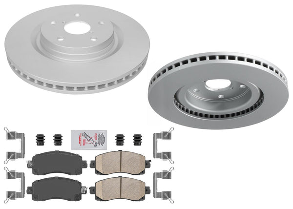 Front Coated Disc Brake Rotors & Brake Pads for WRX GT 21-24 W/ Electric Parking