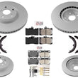 F & R Coated Disc Brake Rotors & Pads for Lexus IS350 2014-2020 All Wheel Drive