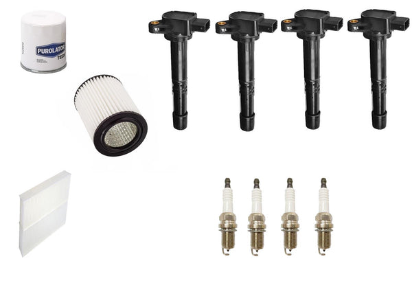 Direct Ignition Coil Spark Plugs Air Cabin & Oil Filter for Honda CRV 2002-2006