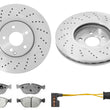For Mercedes Benz 2003-2006 S430 S500 4Matic Front Brake Rotors & Pads Sensor