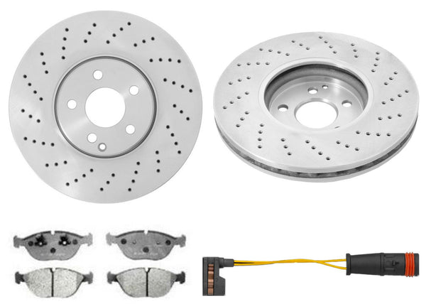 For Mercedes Benz 2003-2006 S430 S500 4Matic Front Brake Rotors & Pads Sensor