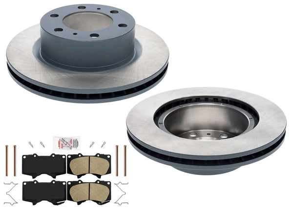 Front Coated Disc Brake Rotors & Pads for Toyota Tacoma SR SR5 24 2025 2.4L