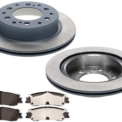 Rear Coated Disc Brake Rotors & Pads for Toyota Tacoma SR SR5 2024-2025 2.4L