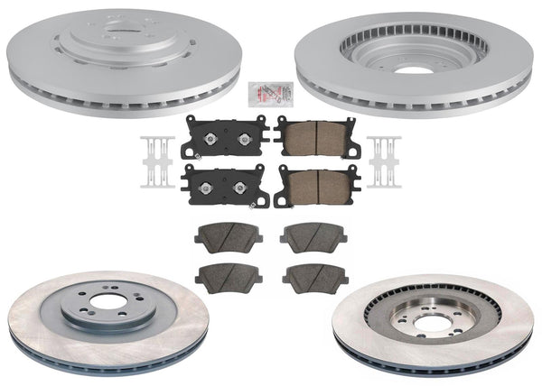 Coated Disc Brake Rotors & Brake Pads for Genesis GV80 2021 2024 2025 3.5L
