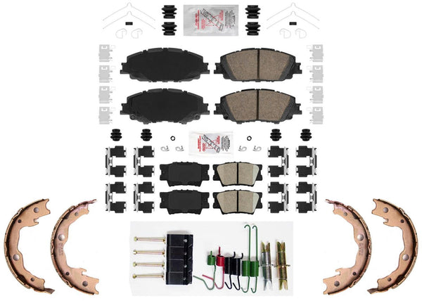 Front & Rear Disc Brake Pads Parking for Toyota Camry 2018-2025 Base FWD Model