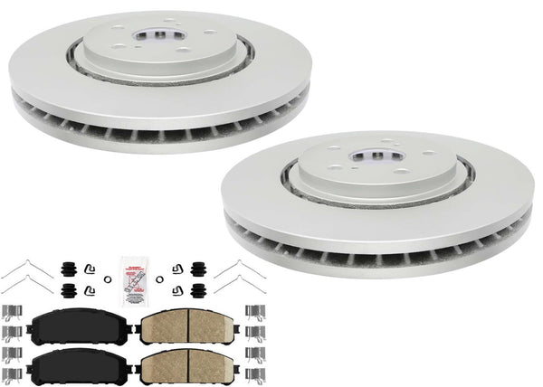 Front Coated Disc Brake Rotors & Pads for Lexus NX450h+ RZ450e 2022 2023 2024