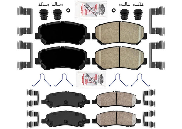 Front Rear Ceramic Disc Brake Pads Hardware for Dodge Dart 2013 2014 2015 2016