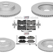 Front & Rear Coated Disc Brake Rotors & Pads Sensor For Chevrolet Tahoe 2021-25