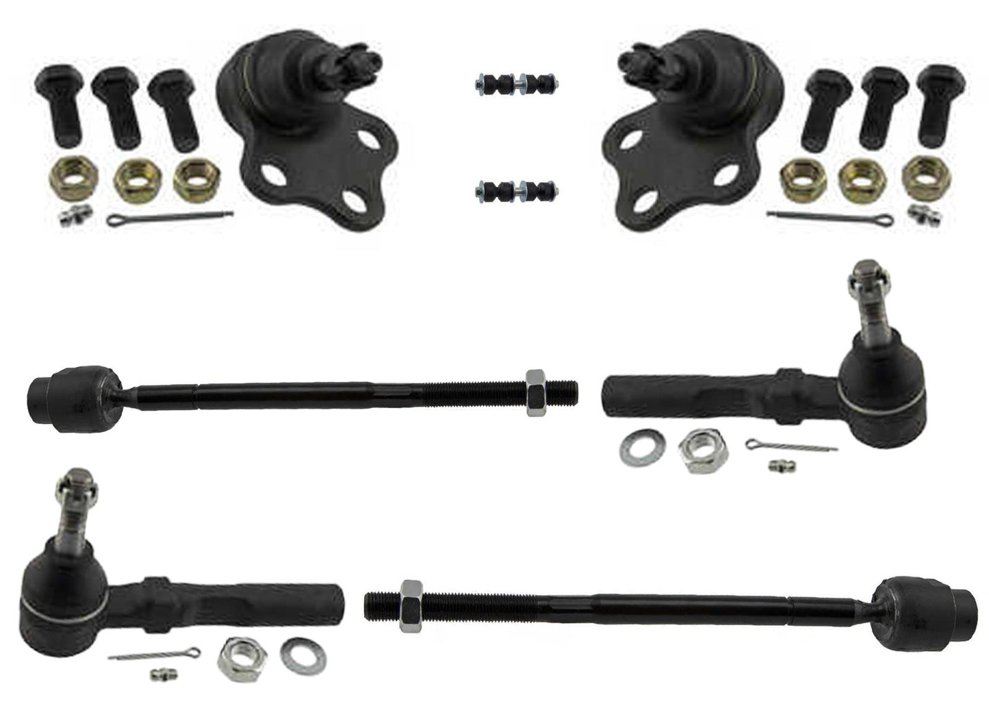 Lower Ball Joints Inner & Outer Tie Rods & Links For Pontiac Grand AM 1999-2005