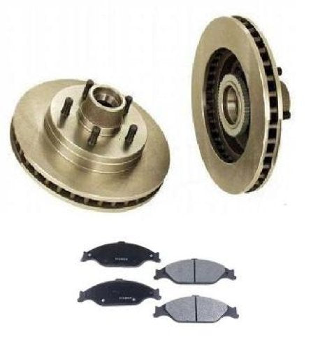 Fits For 1991-1994 Lincoln Town Car Marquis Front Brake Rotors & Pads 3pc