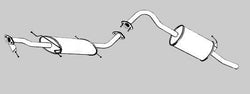 1989-1994 Mazda MPV 2.6L Muffler Exhaust System 2 W/D