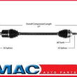 Cavalier 2.2L M/T P/S GM6218A New CV Complete Assembly