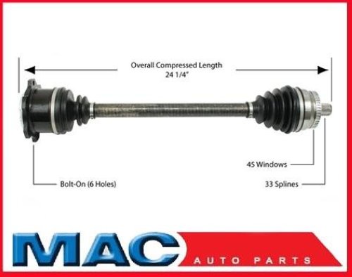 A4 PASSAT 1.8L TURBO P/S VW7253A Right New CV Complete Assembly